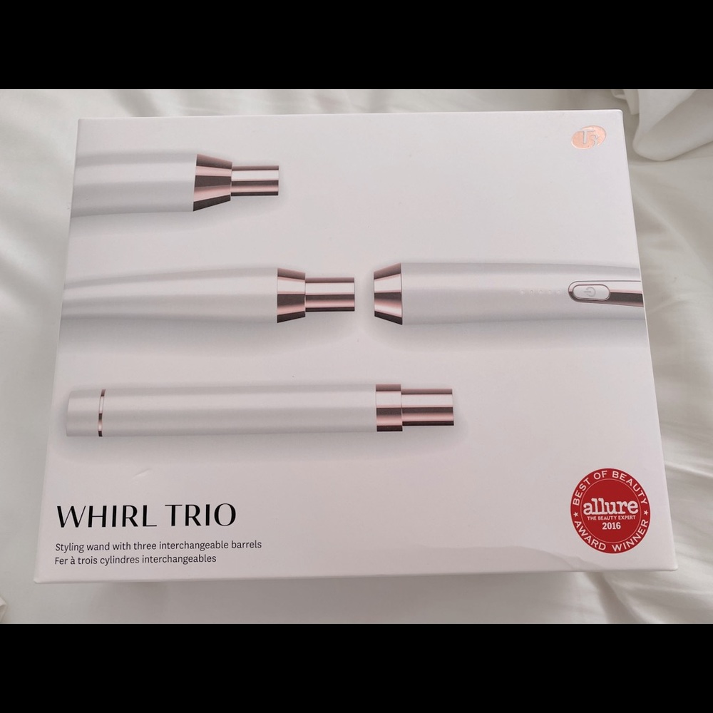 T3 whirl trio and polished curls 1.25” clip barrel